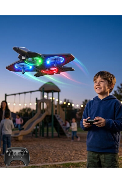 Epilons Uzaktan Kumandalı Led Işıklı Drone Uçak 360 Derece Dönüş Özellikli Oy...