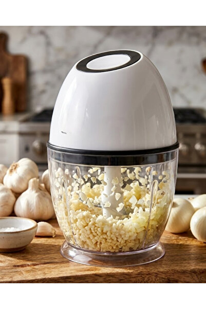 aba3tekno Kablosuz Mini Doğrayıcı 450 ML Şarjlı Sebze Doğrayıcı Paslanmaz Çel...