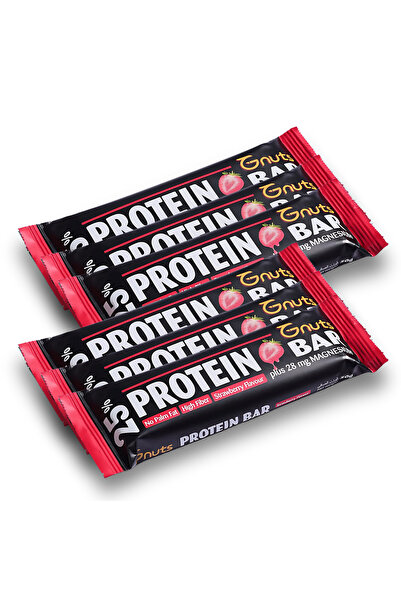 gnuts ألواح بروتين جي-ناتس - بنكهة الفراولة، عبوة من 6 قطع