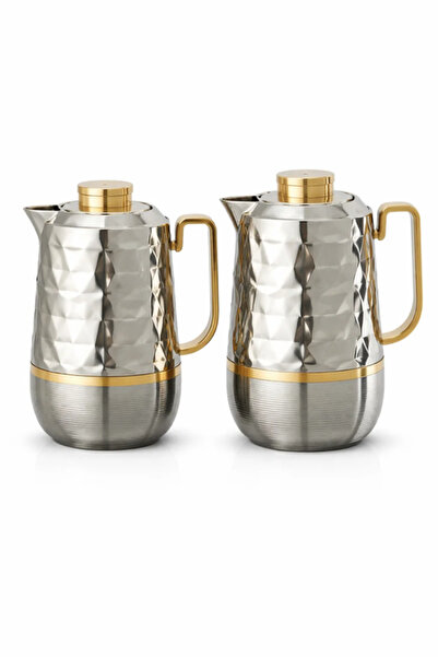 Urbanza Set of 2 Stainless Steel Vacuum Flask Thermal Coffee & Tea Pot Insula...