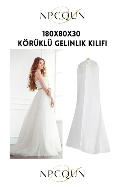NPCQUN Elegans Gelinlik Kılıfı, Körüklü Gelinlik Koruma ve Taşıma Çantası Gel...