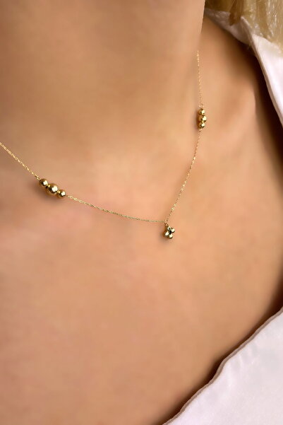 Altınaşkı Toplu Çiçek İtalyan Altın Kolye