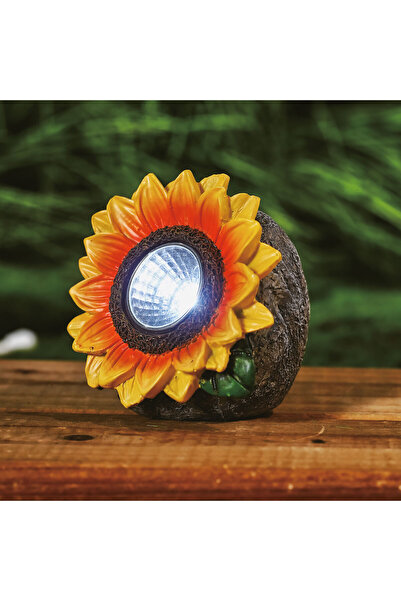 Garden of Eden Floare solară tip floarea-soarelui - 2 LED-uri albe - 5 x 8 x ...