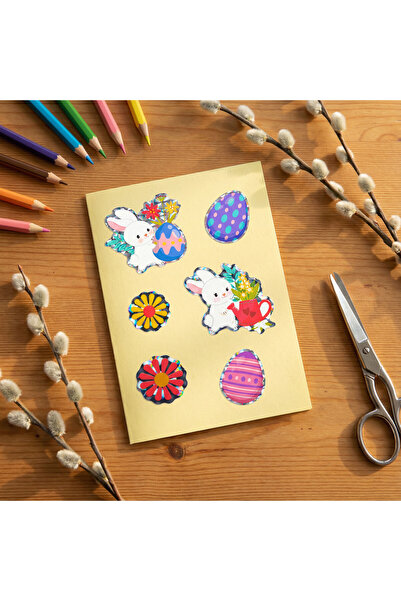 OEM Easter decorative sticker - various designs - 20.7 x 13.9 cm