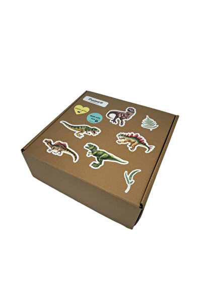 Printoot صندوق هدايا الديناصورات يضم مجموعة أدوات مكتبية فنية وملصقات أسماء م...
