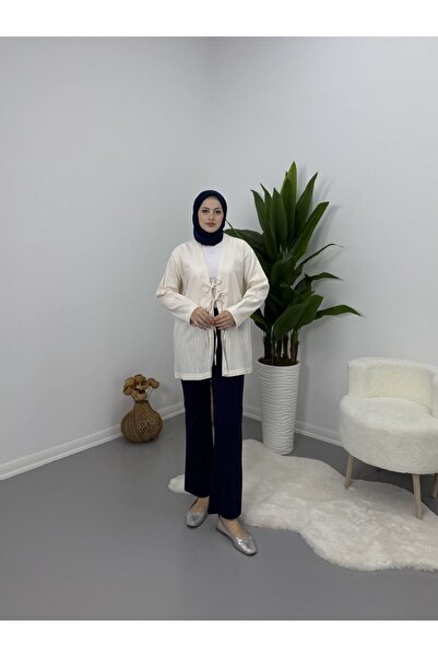 VOLT CLOTHİNG Front-Tie Linen Kimono