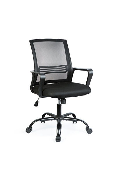 Bemada Scaun de birou rotativ – cu cotiere fixe – negru – 70 x 51 / 52 x 50 cm