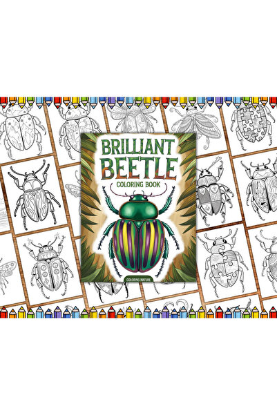 OBRO Carte de colorat antistres pentru adulți – Insecte „Gândacul strălucitor...