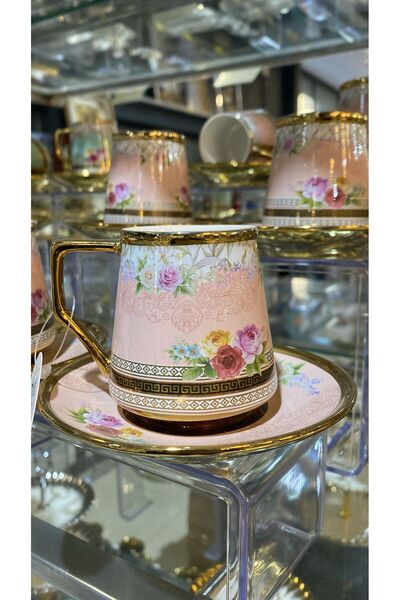 PerottiHome 6-Person British Patterned Coffee Cup Set