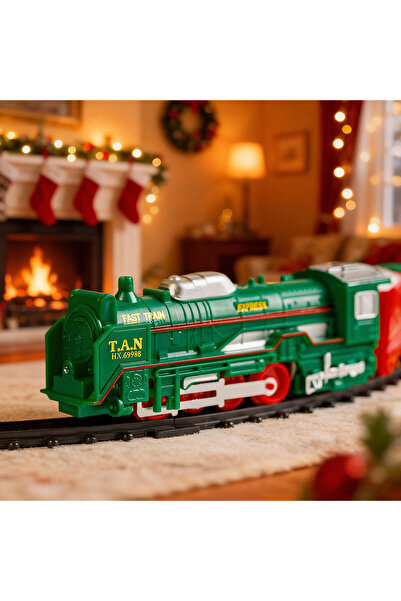 OEM Trenuleț de Crăciun - cu lumini - cu baterie - 3 tipuri de șine