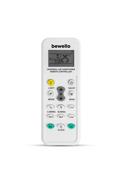 Bewello Universal air conditioner remote control - 1000 in 1 - 2 x AAA - white