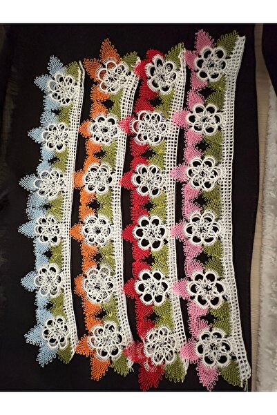 İĞNEOYASI İğne oyası havlu kenarı (mavi,turuncu ,kırmızı,pembe)4 lü set