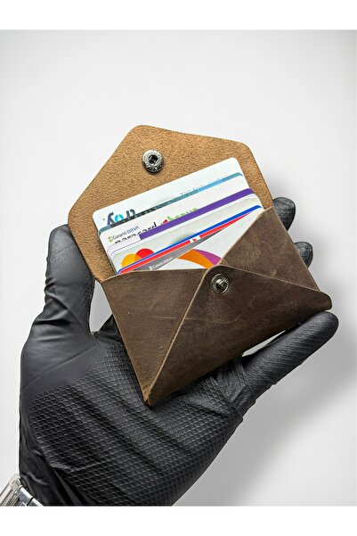 NZCLUB Genuine Leather Palm Card Holder, Real Leather Minimal Card Holder, Si...