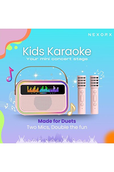 NexorX Kids Karaoke Speaker with Double Microphones – Portable SingBoom, Blue...