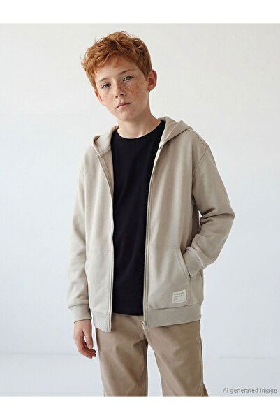 LC Waikiki Hooded Boy's Zippered Sweatshirt