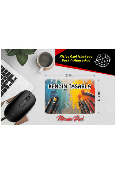 Plaket Home 18x22 Cm Desenli Mouse Pad Baskılı Tasarımlı Kişiye Özel Yada Logolu