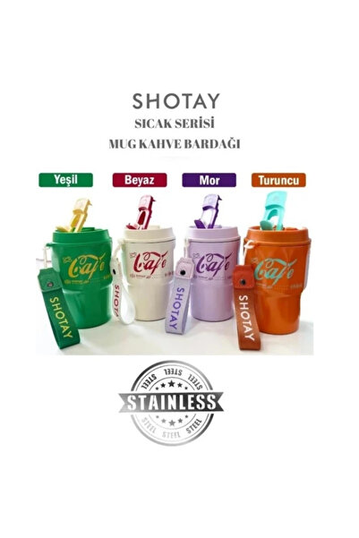 ELBA Shotay Çelik 450 ml Kahve Bardağı Mug 6 Saat Sıcaksoğuk Taşıma Askılı