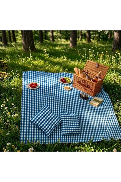 dyris El Yapımı Piknik Örtüsü ve Minder Seti 150x150 cm – Pamuk Kumaş 2 Adet ...