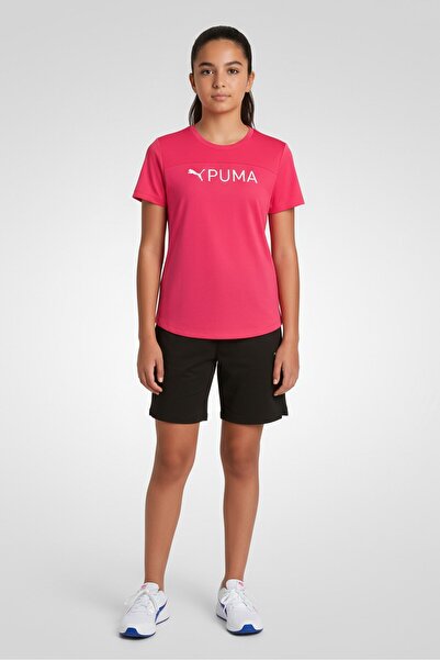 Puma Kids Girl Brand Logo Outdoor Top, Fuschia