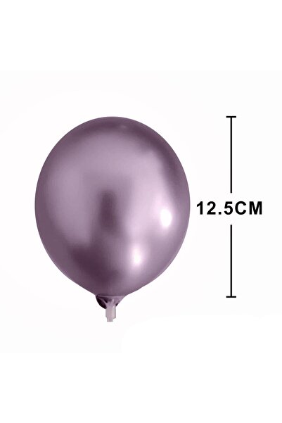 MP Mirific Party Set of 100 Chrome Balloons, Light Purple, 12.5 cm