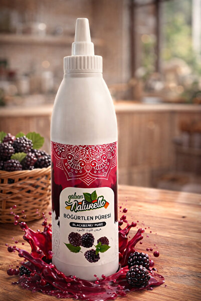 NATURELLO Böğürtlen Püresi 1000 ml – Waffle, Pancake, Cheesecake, Dondurma ve...