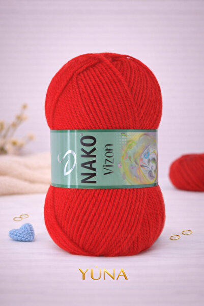 NAKO خيط حياكة متوسط ​​السمك من ماركة مينزون 207 باللون الأحمر اللهبي