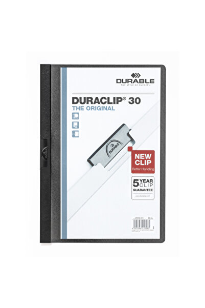 Durable Sıkıştırmalı Dosya DuraClip Ortadan Klipsli 30 Syf A4 Siyah 2200