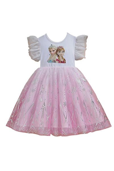 Bidani فستان أزرق بنقشة همس الثلج، من عمر سنة إلى 8 سنوات