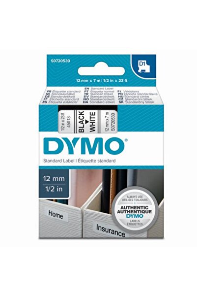 Dymo D1 Şerit Standart 12 Mmx7 Mt Beyaz Üzerine Siyah 45013 S0720530