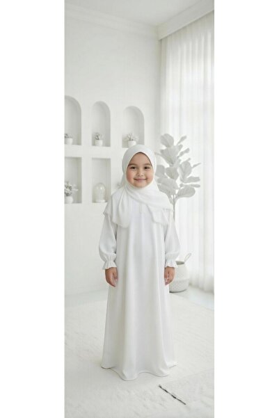ARMİZA Pamuklu Dantelli Çocuk Namaz ve Umre Elbisesi (7-10 YAŞ)
