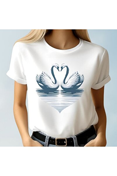 Vordevia Tricou unisex supradimensionat alb cu imprimeu Kugu, cu croială conf...