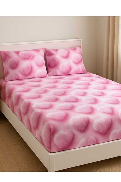 OEM Set pat -Cearsaf de pat cu tiv 220x240cm+2 fete perna 50x70cm, din ranfor...