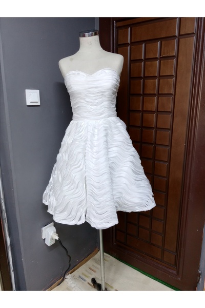 Butik Drapeli kısa after gelinlik