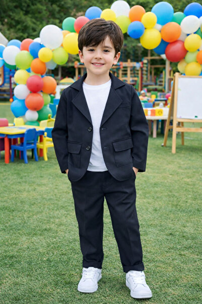 Yalçınoğlu Kids Costum băieți Jachetă Pantaloni Tricou 3 piese 4-12 ani I Set...