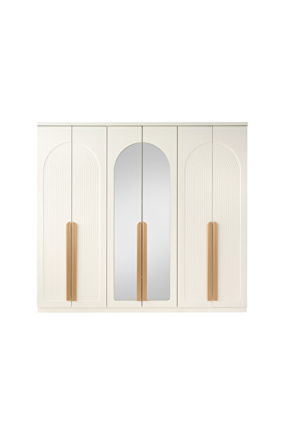 CMCHOME ASYA 6 KAPAKLI GARDIROP FULL MDF- KREM