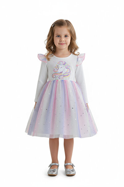 Bidani فستان لامع متعدد الألوان - من سنتين إلى 8 سنوات