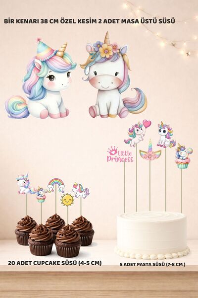 Sinek Kupası Tasarım Set de ornamente pentru ziua de naștere cu unicorn - Orn...