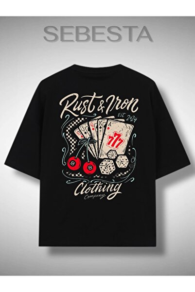 Sebesta Fashion Rust Printed Premium Oversized Tee T-Shirt