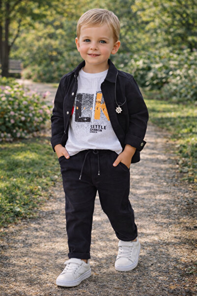 Paşacan Camouflage Print 3-Piece Boys' Set Comfortable Daily Combination