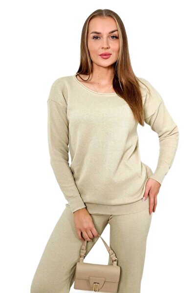 Kesi Set pulover: Hanorac + Pantaloni, bej închis