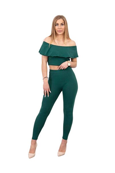 Kesi Set cu volane verde închis