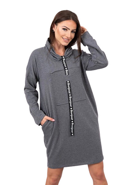 Kesi Rochie grafit cu cravată