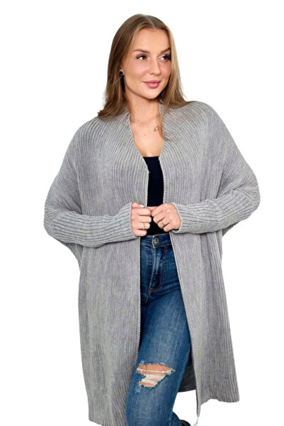 Kesi Pulover gri deschis cu mânecă tip liliac