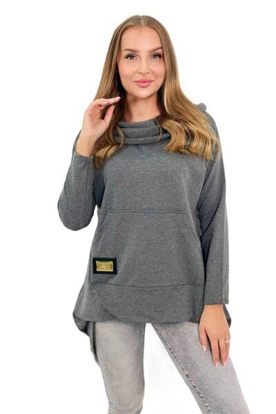 Kesi Hanorac cu glugă și spate lung, grafit