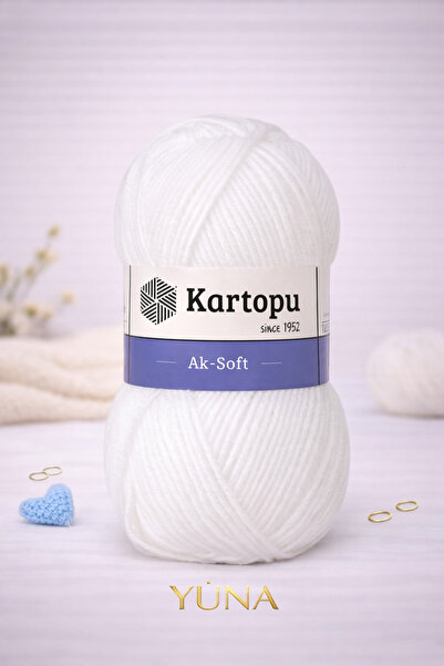 Kartopu Aksoft Knitting Yarn K010 White