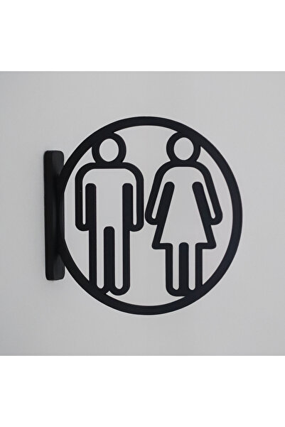 vetria Restoran ve Cafe Modern WC Giriş Tabelası - Tuvalet Yönlendirme Levhas...
