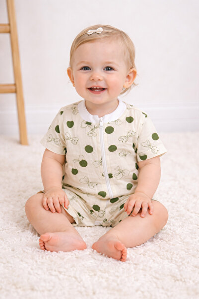 greenmoss Βρεφική φόρμα διπλής στρώσης από βιολογική μουσελίνα με φιγούρα φιό...