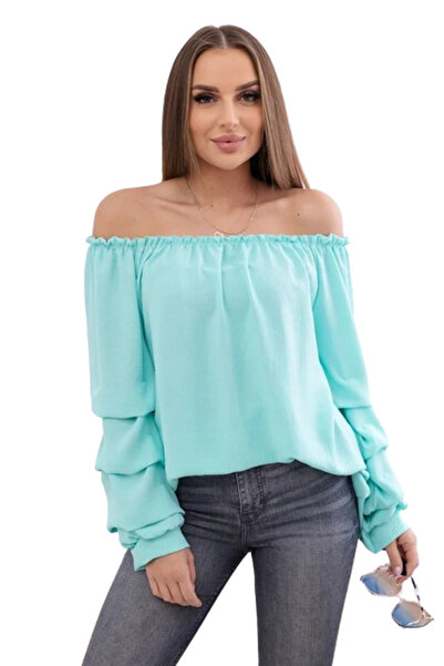 Kesi Spanish blouse with decorative sleeves, mint