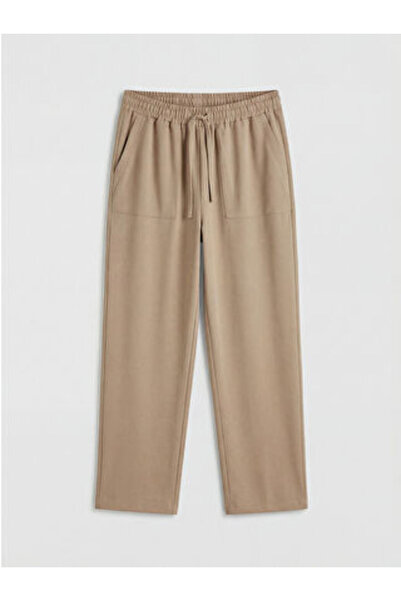 LC Waikiki M1 Season Brown Elastic Waist Dobby Women's Trousers