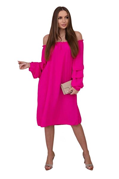 Kesi Rochie spaniolă cu mâneci decorative fuchsia